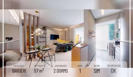 Apartamento com 2 dormitórios à venda, 57 m² por R$ 459.000,00 - Jardim Iracema - Barueri/SP