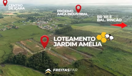 Terreno no bairro Aurora na Içara, loteamento Jardim Amélia