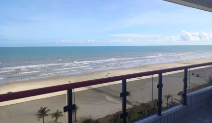 Apartamento com 3 suítes mais dependência de empregada de frente para o mar em Praia Grande SP