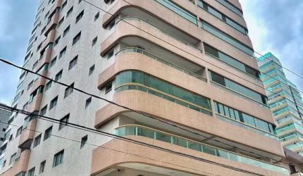 Apartamento de 1 dormitório com sacada gourmet churrasqueira a carvão, na Tupi em Praia Grande.