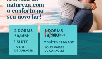 Apartamento com 2 dormitórios à venda, 75 m² por R$ 465.000,00 - Jardim das Nações - Taubaté/SP