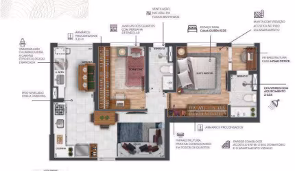 Apartamento no Edificio Wonder com 2 dormitórios à venda, 54 m² por R$ 489.000 - Jardim Satélite - São José dos Campos/SP
