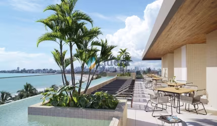 Flat com área externa - 41,95m² - Intermares, Cabedelo/PB