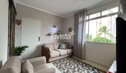 Apartamento com 2 quartos, 2 banheiros e garagem fechada no Macuco em Santos