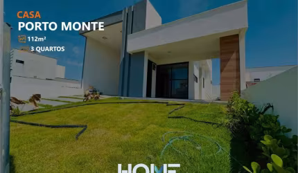 CONDOMÍNIO PORTO MONTE - CASA COM 3 QUARTOS E VARANDA GOURMET