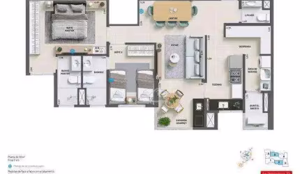 Apartamento com 2 dormitórios à venda, 77 m² por R$ 845.000,00 - Vila Léa - Santo André/SP
