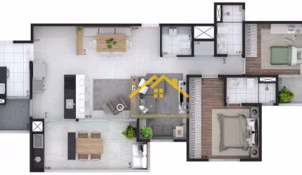 Apartamento com 3 dormitórios à venda, 103 m² por R$ 1.180.000,00 - Vila Assunção - Santo André/SP