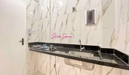 Sala Living para Locação em Santos, Aparecida, 1 dormitório, 1 banheiro, 1 vaga