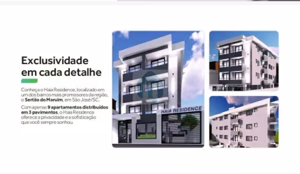 Apartamento 02 dormitórios, 01 suíte, Sertão do Maruim, São José - AP430-1068