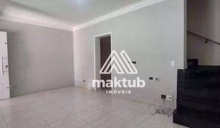 Sobrado com 2 dormitórios para alugar, 130 m² por R$ 3.845,77/mês - Vila Homero Thon - Santo André/SP