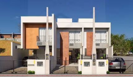 LINDA CASA GEMINADA COM 3 DORMITÓRIOS SENDO 1 SUÍTE