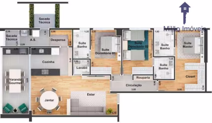 Apartamento 3 suítes à venda, 112 m² - Jk Boa Vista - Além Ponte - Sorocaba/SP