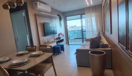Quarto e sala amplo com lavabo e vaga de garagem privativa na Barra