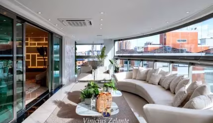 Apartamento de luxo à venda em Santos-SP na Ponta da Praia  4 quartos, 4 suítes, 3 salas, 6 banheiros, 4 vagas de garagem  488m²  Residencial Golden Palace