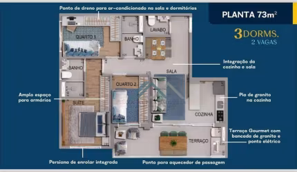 Apartamento com 3 dormitórios à venda, 73 m² por R$ 650.000 - Acqua Park- Barueri/SP
