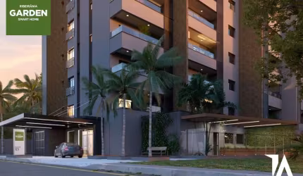 Lançamento alto padrão compacto na Ribeirânia, Condomínio Ribeirânia Garden, apartamento 1 suíte, 45 m2 privativos, varanda gourmet e lazer completo
