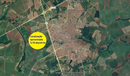 Area para incorporação de loteamento a venda em Barretos-SP com 5,7 alqueires, dentro da cidade, somente venda