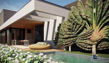 Linda casa nova para venda na Vila do Golf, Cond. Terras de Florença, 4 suites, home, gourmet e piscina em 263 m2 construidos