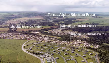 Lançamento alto padrão Alphaville na Zona Sul de Ribeirão Preto em Bonfim Paulista, Terras Alpha, lote com 530 m2, lazer completo