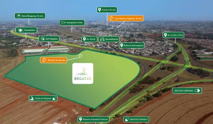 Lote misto (residencial / comercial) para venda na Zona Norte de Ribeirão, bairro planejado. Reserva Regatas na avenida principal, lote com 183 m2