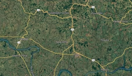 Sitio para venda na região de Frutal-MG com 69 hectares sendo 58 hectares em cana arrendada, beira da pista, plana
