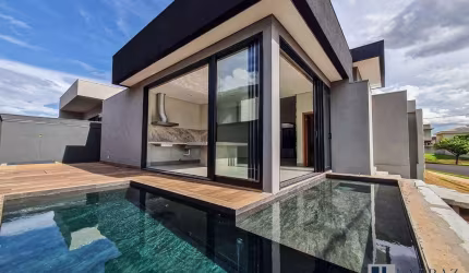 Linda casa nova alto padrao para venda ou locação no charmoso Cond Alto do Castelo, 3 suites, escritorio, gourmet e piscina em 229 m2 de área construí