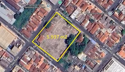 Area para venda nos Campos Eliseos, área do terreno 5.937 m2 com 81 m de fachada para a Rua São Paulo, ideal para incorporação