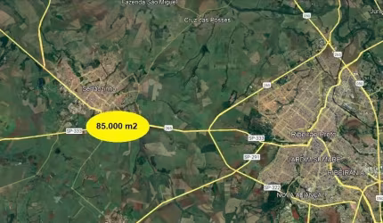 Excelente area para venda no Distrito Industrial de Sertãozinho-SP, as margens da Rod. Atilio Balbo com 85.000 m2 de area total