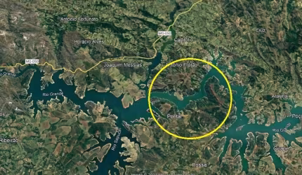 Excelente area para incorporação a venda ou parceria na região de Capitolio-MG, com 300 hectares, excelente localização na represa, 3 km de margem