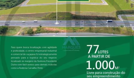 Terrenos comerciais de frente para Via Dutra à Venda