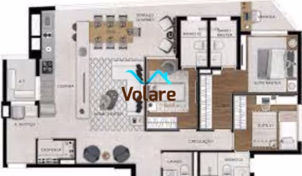 Imperdível apartamento de luxo com 3 quartos e 3 suítes na Vila Osasco, Osasco-SP - 115m², 2 salas, 4 banheiros e 2 vagas.