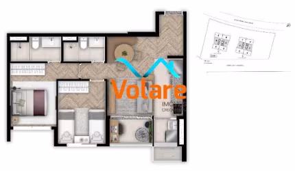 Apartamento à venda em Osasco-SP, Bela Vista: 2 quartos, 1 suíte, 2 salas, 2 banheiros, 1 vaga, 61m². Venha conferir!