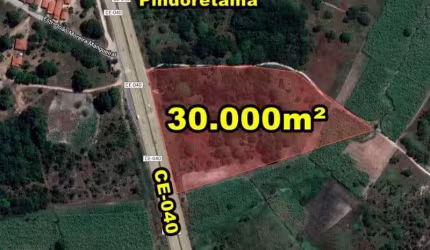 VERAS VENDE TERENO 3ha (3.000m²) NA CE-040 (ASFALTO) EM PINDORETAMA-CE