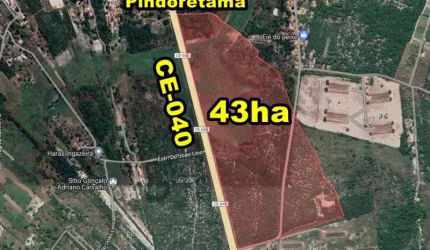 VERAS VENDE TERENO 43HA NA CE-040 (ASFALTO) EM PINDORETAMA-C