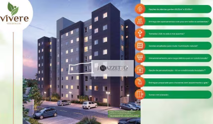 Apartamento com 2 dormitórios à venda, 48 m² por R$ 350.000,00 - Parque Buru - Indaiatuba/SP