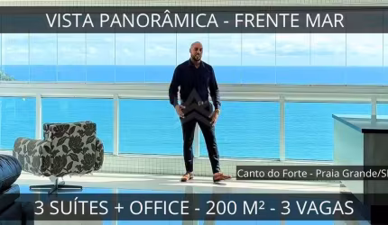 Apartamento 3 Suítes frente mar para Locação em Canto do Forte Praia Grande - SP