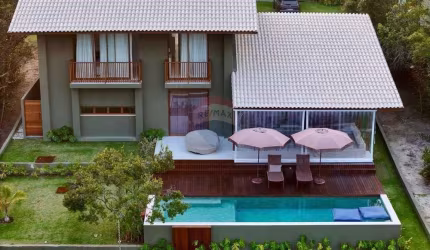 Casa de luxo em condomínio para locação na Praia do Forte - Mata de São João-BA: 5 quartos, 3 suítes, 2 salas, 6 banheiros, 4 vagas, 350m².