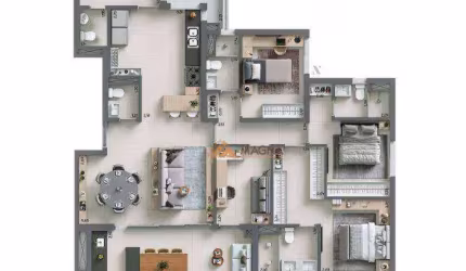 Apartamento Kairos com 3 dormitórios à venda, 151 m² por R$ 1.200.000 - Jardim Olhos D'Água - Ribeirão Preto/SP
