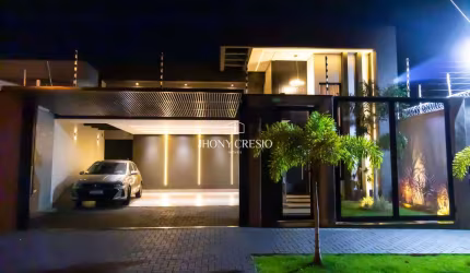 Casa térrea com 3 suítes, 3 vagas paralelas, piscina aquecida, bairro desejável, Jardim Paraizo, Maringá/PR