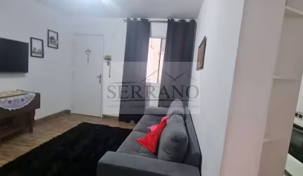 Imóvel à venda em Valinhos-SP: Apartamento na Vila São Cristóvão com 2 quartos, 2 salas, 1 banheiro e 1 vaga de garagem.