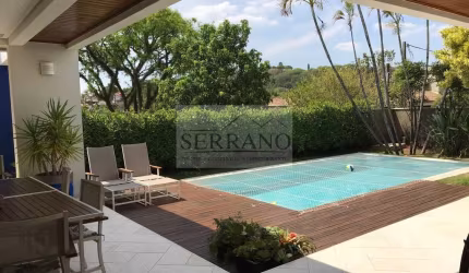 Luxuosa casa em condomínio para locação em Vinhedo-SP, bairro Marambaia: 3 quartos, 3 suítes, 3 salas, 4 banheiros, 7 vagas, 400m².