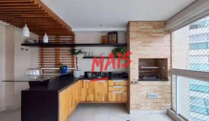 Apartamento de alto padrão com varanda gourmet e lazer total, 4 dormitórios à venda, 234 m² por - Boqueirão - Santos/SP