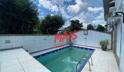 Sobrado de esquina, terreno 12x18m, piscina e 4 quartos, 277 m² - Aparecida - Santos/SP
