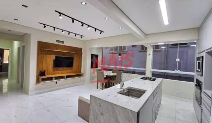 Apartamento quadra da praia, mobiliado, 2 quarts, 97m² - José Menino - Santos/SP