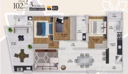 Apartamento com 3 quartos à venda na Vila Guilhermina Praia Grande/SP