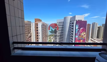 Apartamento Flat 1 quarto sala cozinha americana e varanda vista mar 38 metros Tulip Inn Fortaleza