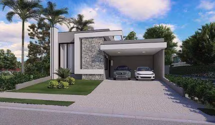 Casa à venda em Paulínia, Parque Brasil 500, com 3 suítes, com 218.51 m², Santorini Residencial Club