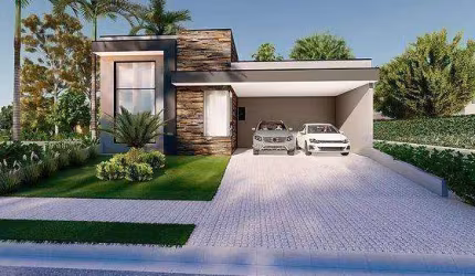 Casa à venda em Paulínia, Parque Brasil 500, com 3 suítes, com 221.59 m², Santorini Residencial Club