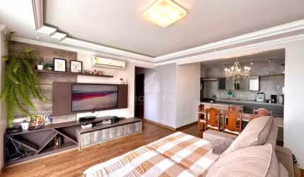 Apartamento com terraço de 02 quartos, sendo 01 suíte e semimobiliado no bairro Kobrasol - São José/SC
