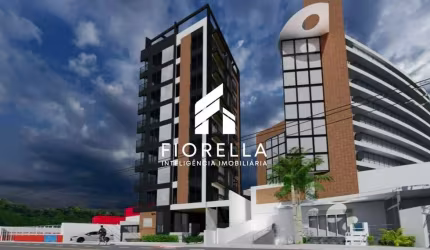 Apartamento de 01 dormitório com terraço em construção no bairro Coqueiros em Florianópolis -SC